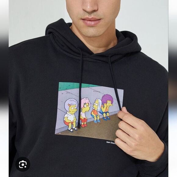 Levis x The Simpsons Unisex Wigs Cartoon Black Graphic Hoodie XS - Picture 13 of 13